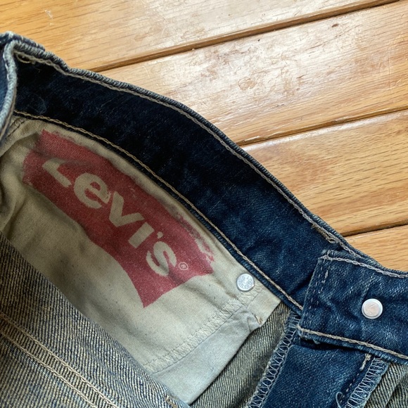 Levi's Dark Blue Denim Cut-Off Shorts - Picture 3 of 4